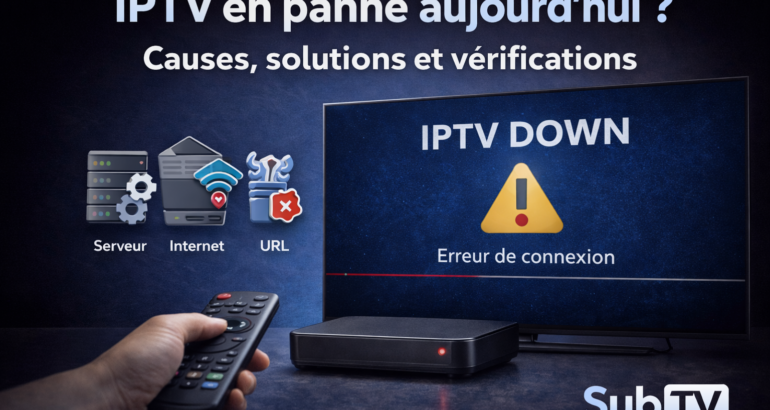 IPTV en panne aujourd’hui ? Causes, solutions et vérifications